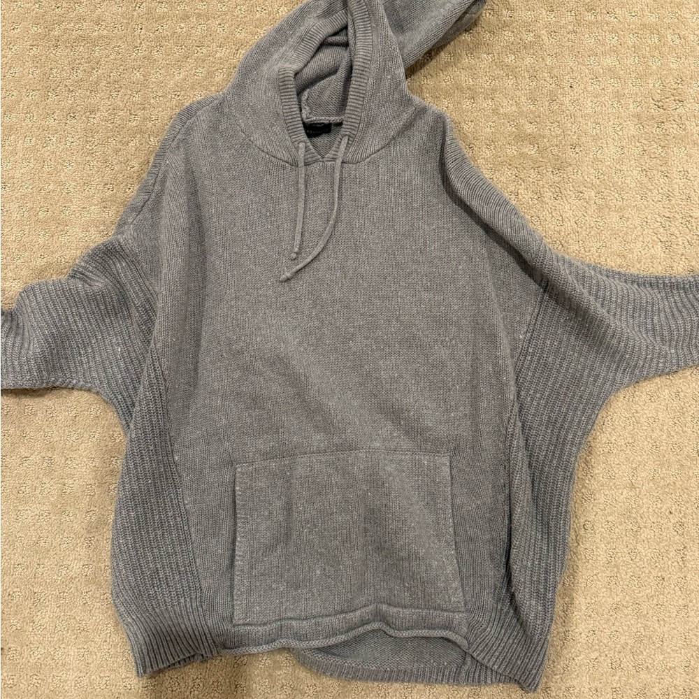 360 Cashmere Gray Crewneck Hoodie Sweater